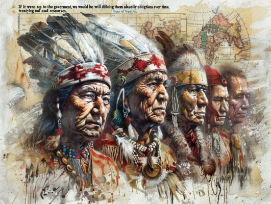 "If it were up to the government, we wouldn't be here. They hope our blood will dilute over time, absolving them of treaty obligations and freeing up our land and resources."